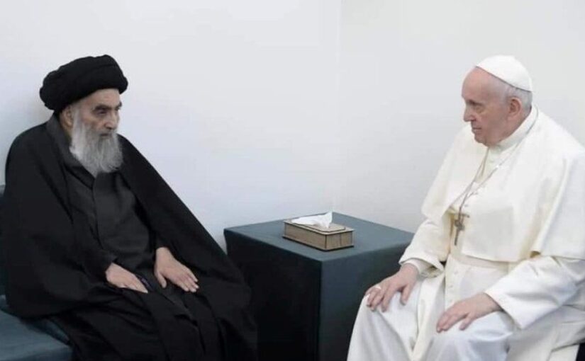 Paus Fransiskus Bertemu dengan Pemimpin Muslim Syi’ah Ayatollah Ali al-Sistani untuk Berdialog
